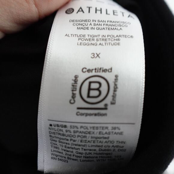 Athleta Altitude Tight 3X Polartec Power Stretch Black Legging Winter Activewear - Picture 4 of 8